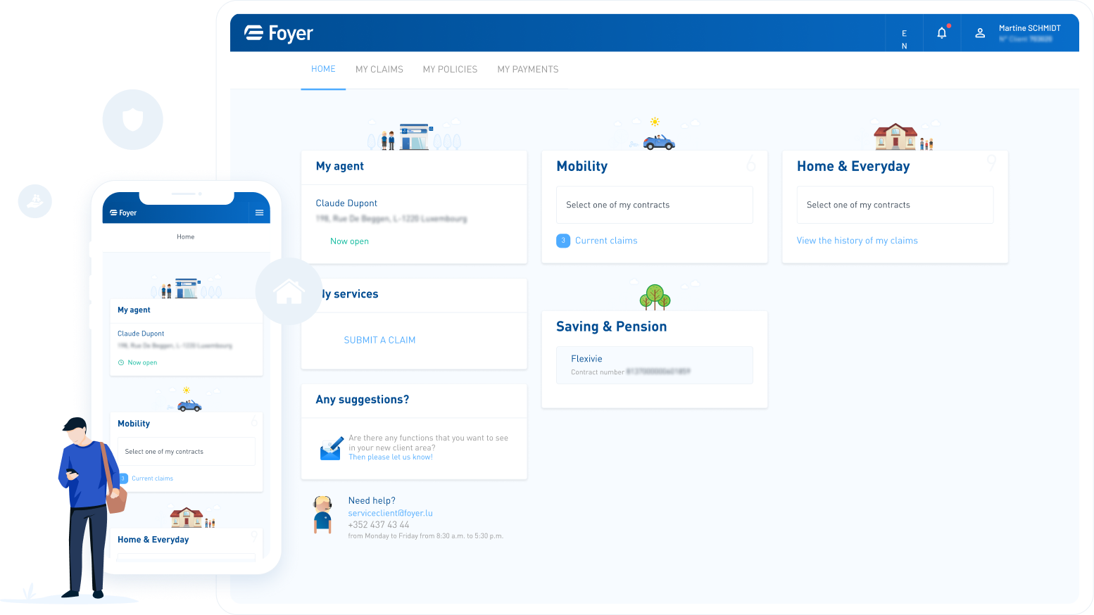 Customer area MyFoyer app