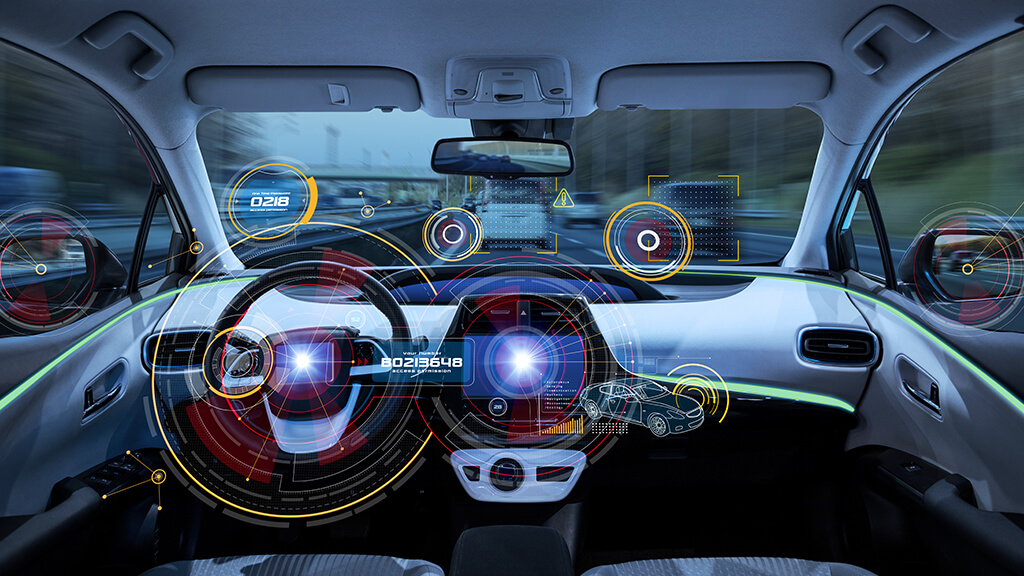 tableau de bord technologique d'une voiture